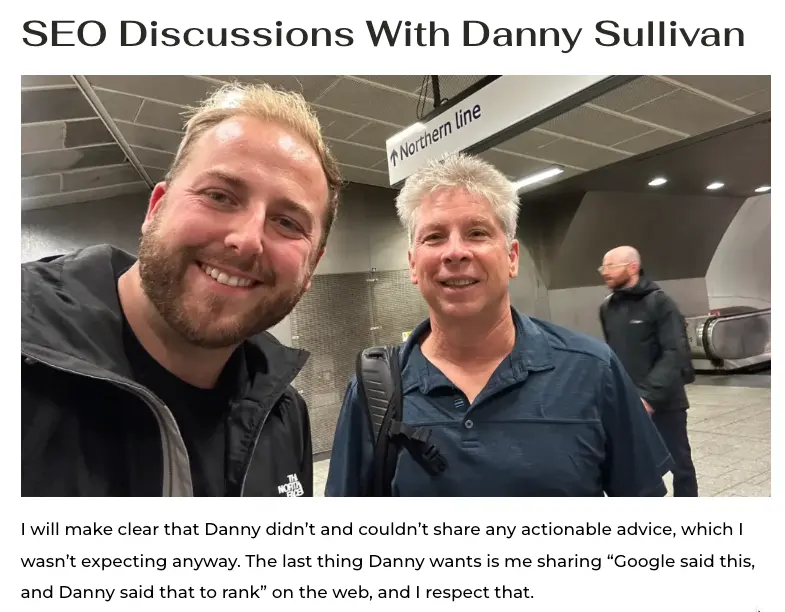 SEO Discussions With Danny Sullivan