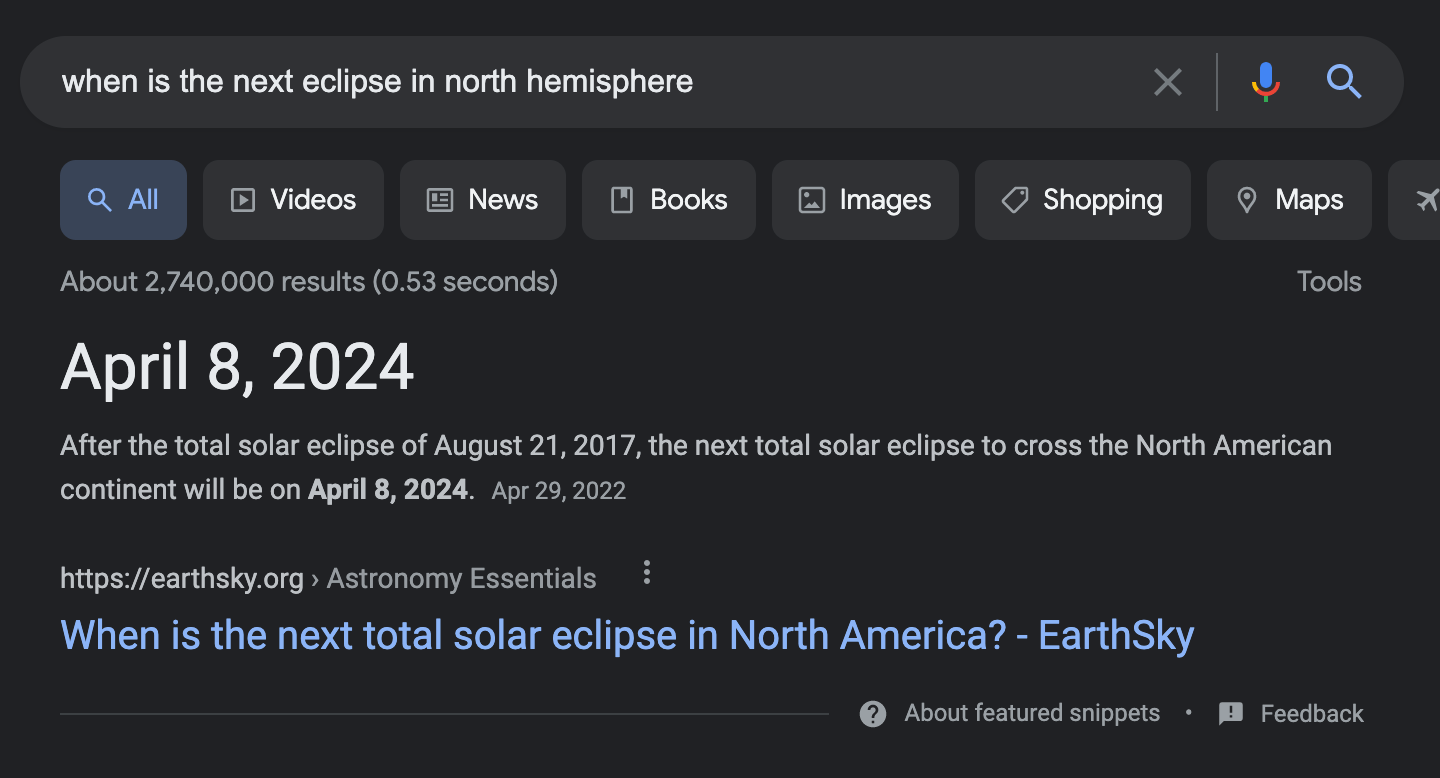 when is the next eclipse in north hemisphere の強調スニペット