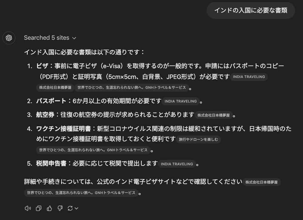 インドの入国に必要な書類