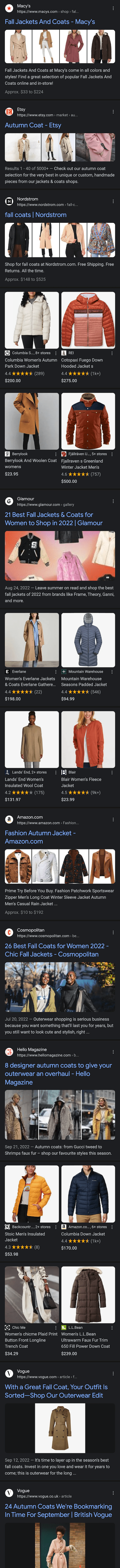 shop autumn coats