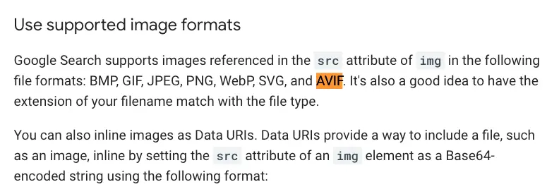 Use supported image formats